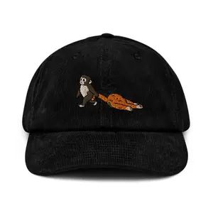 Punch Emotional Support Monkey Embroidered Cotton Corduroy Hat