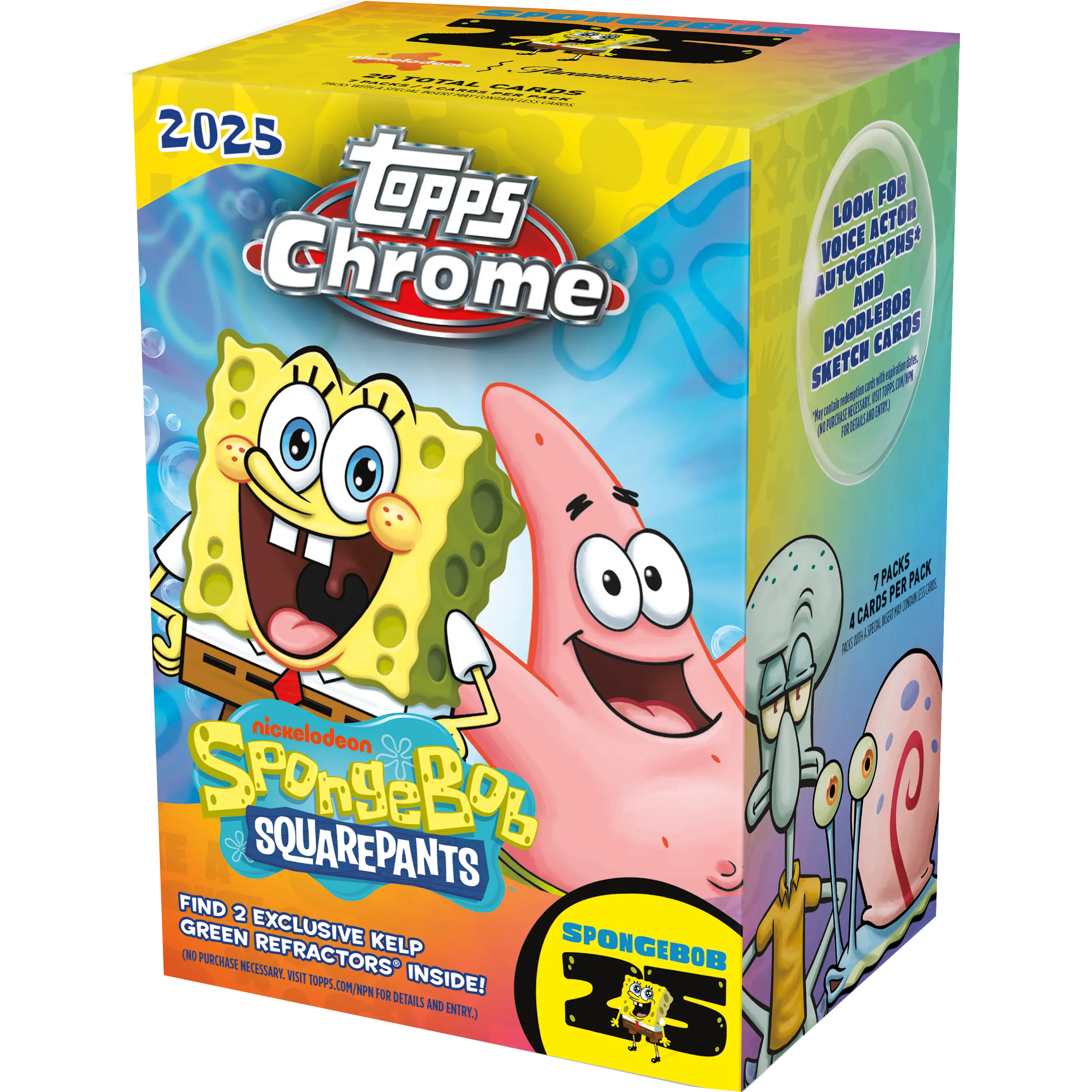 2025 Topps Chrome Spongebob Squarepants 25th Anniversary Blaster Box