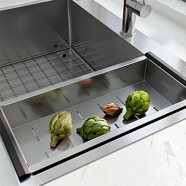 【GARVEE】Kitchen Sink,33 Inch Drop in Kitchen Sink, 33 x 22 Kitchen Sink Drop in 16 Gauge Stainless Steel Kitchen Sink Top Mount Single Bowl Deep Kitchen Sink and Accessories,Workstation Sink