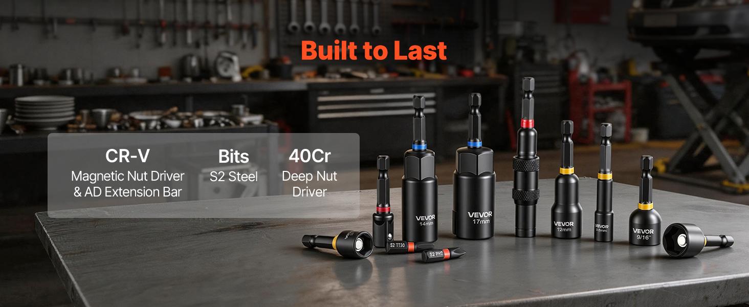 【summerfinds】VEVOR Master Magnetic Impact Nut Driver Set 55PCS, Metric & SAE Sizes, with Socket Adapters, Bit Holder, Wing Nut Driver, Pivoting Nutsetter, Quick Release Extension, Power Bits, Storage Box, Multi Nut Driver, Tools And Gadgets