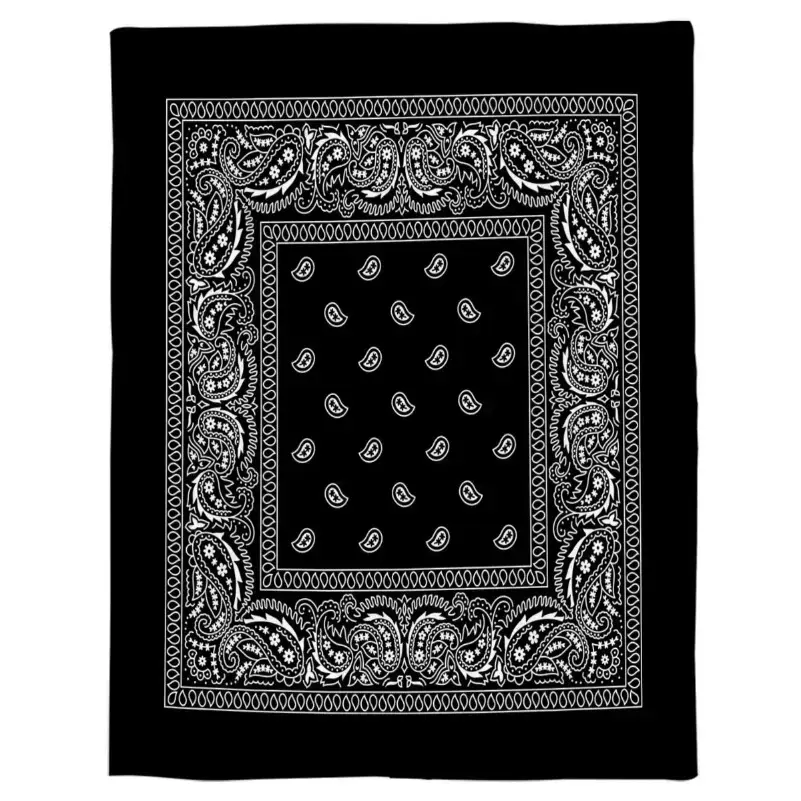 Bandana Pattern Polyester Flannel Fleece Throw Blanket - 280g/sq m, Cozy, Soft Touch, Warm Retention, Machine Washable, Portable Shawl/Sofa Bedspread, Home Room Decor for Cozy Setup, Holiday Gift for Family