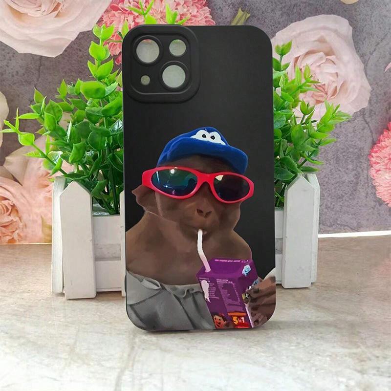 Cartoon Monkey Design Phone Case, 1 Count Cute TPU Anti-drop Protective Case, Phone Accessories for iPhone XS/XS Max/11/12/13/14/15/16 /17Pro Max