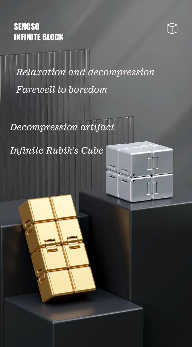 Fidget Cube New Version Fidget Finger Toys Metal Infinity Cube Prime for Stress and Anxiety Relief /AHDH Ultra Durable Sensory Gifts for Adults