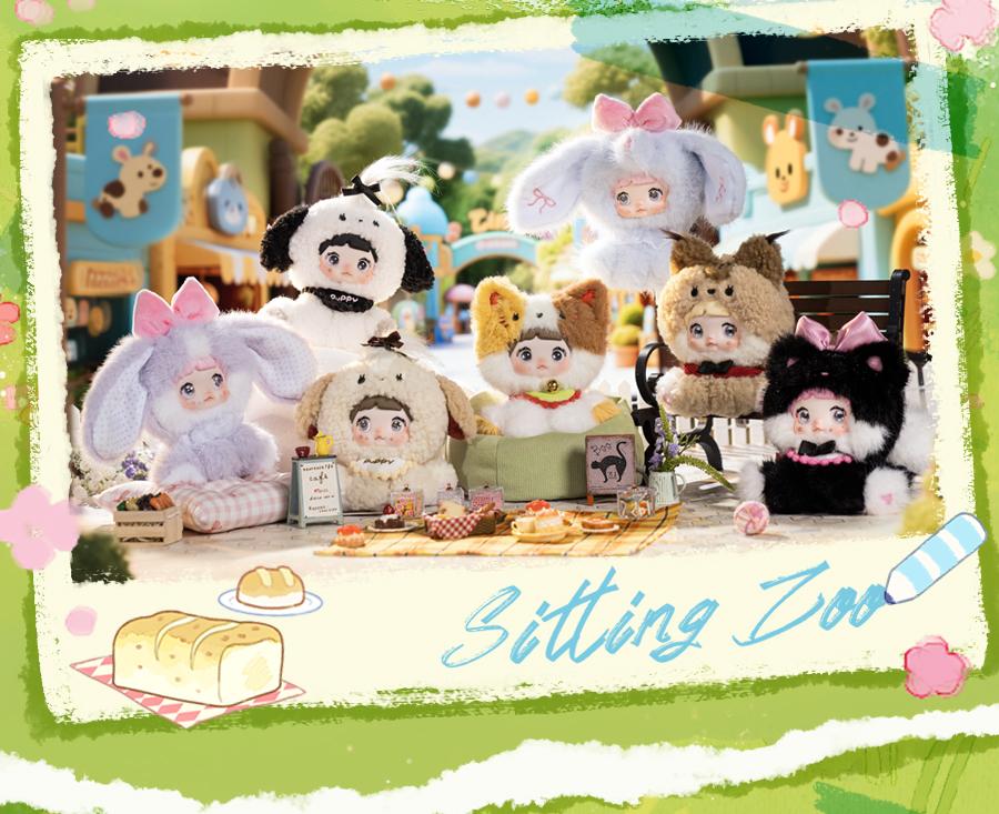 TOPTOY】Nommi Sitting Zoo Series Plush Blind Box, Cute Figures