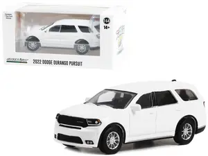 2022 Dodge Durango Pursuit Police Car White "Hot Pursuit" "Hobby Exclusive" Series 1/64 Diecast Model Car by Greenlight