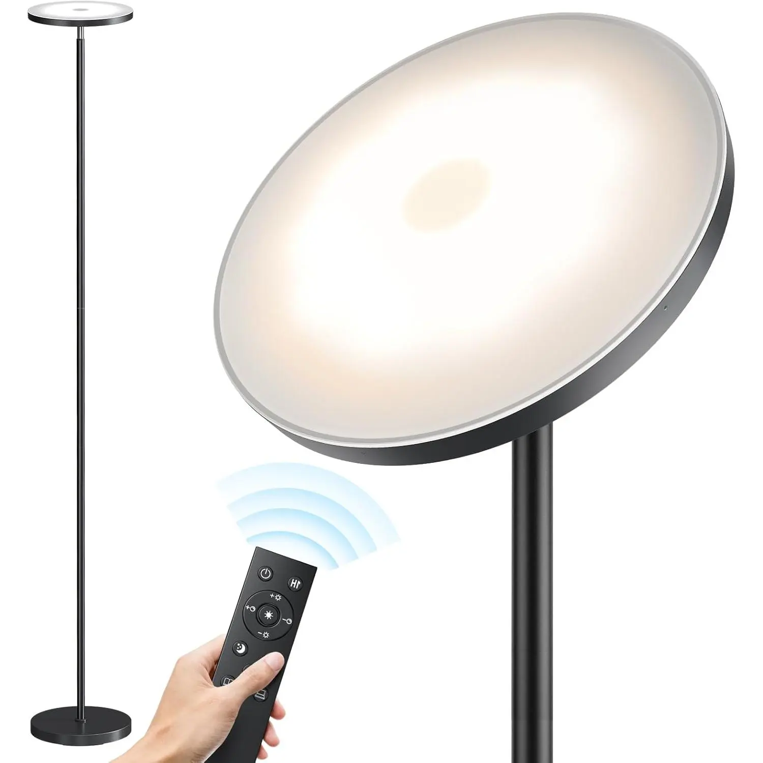 Floor Lamp for Living Room, 32W/3000LM Super Bright LED with Remote Control – 69" Tall Standing Lamp, Stepless Dimmable, Modern Torchiere Corner Lamp for Bedroom and Office