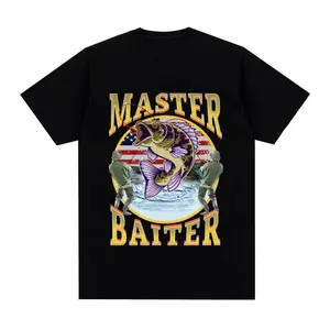 Funny Master Baiter Fishing Parody T-Shirt Summer Men Women Clothing Fashion T Shirts Short Sleeve Oversized T-shirt Tops, Menswear Tshirt