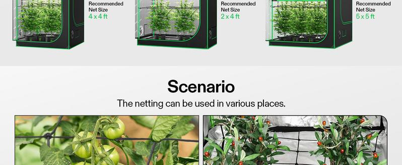 VIVOSUN Elastic Trellis Netting with 4 Hooks for Climbing Plants, Vegetables, Fruits, and Flowers, 1-Pack