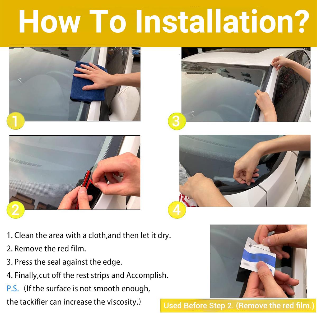 Car Windshield Rubber Seal, Car Windshield Seal Strip, Universal Car Window Seal, Car Exterior Accessories for Car Roof Windshield,Easy to Install,Water leakage prevention Car Windshield Rubber Seal, Car Windshield Seal Strip, Universal Car Window Seal, Car Exterior Accessories for Car Roof Windshield,Easy to Install,Water leakage prevention