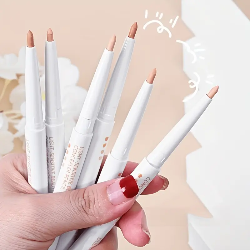 3pcs light-sensing concealer pens, cover eyebrows, tear troughs, dark circles, spots, acne marks, and enhance the face