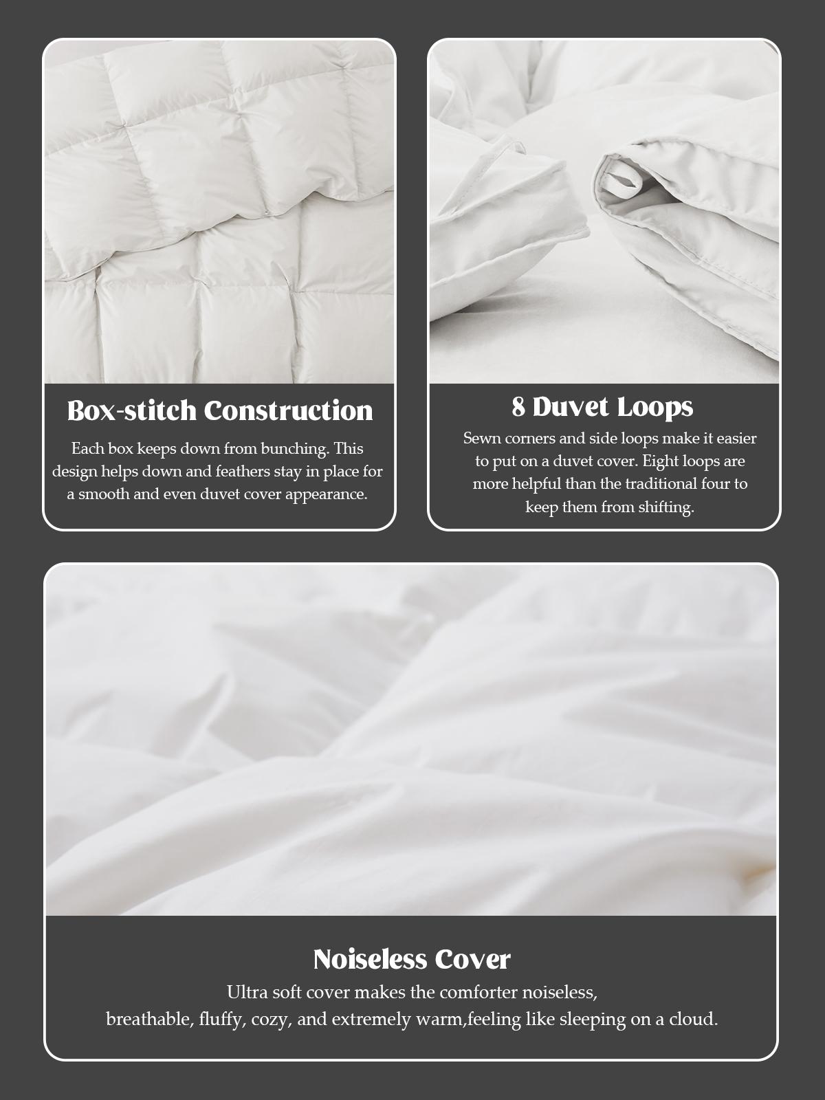 PEACE NEST Goose Down Comforter Winter Duvet Insert Heavyweight Machine Washable Premium Hotel Quality for Winter