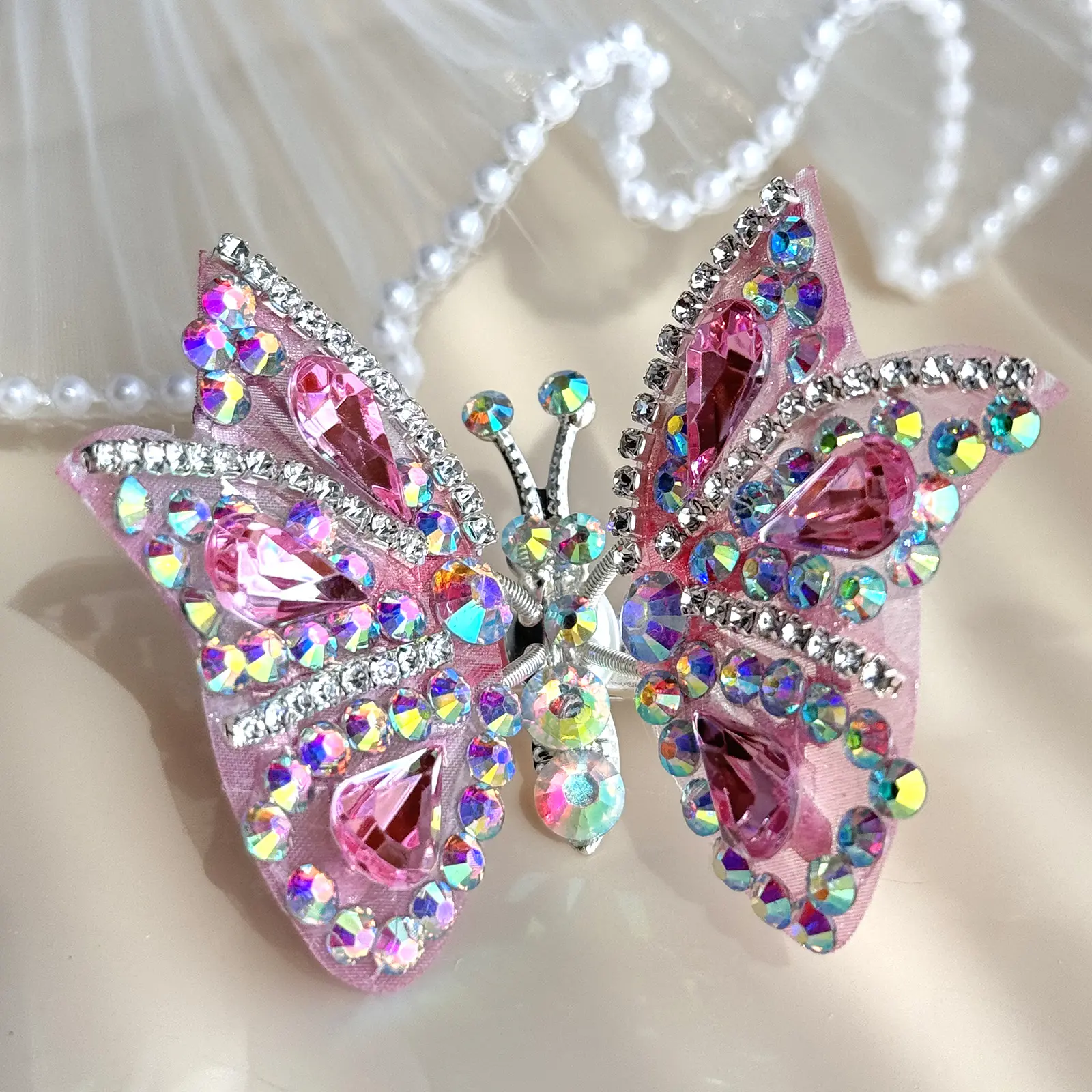 Handcrafted Moving Wings Butterfly Hair Clips with Gift Box - 90s Vintage Crystal Style Butterfly Claw Clips, Halloween Accessories, Festive Gift for Halloween Christmas, Butterfly Claw Clip