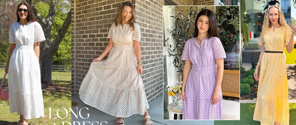 ZESICA Women's 2026 Summer Short Sleeve Maxi Dress Casual V Neck Hollow Out Eyelet Ruffle Swing A Line Long Dresses