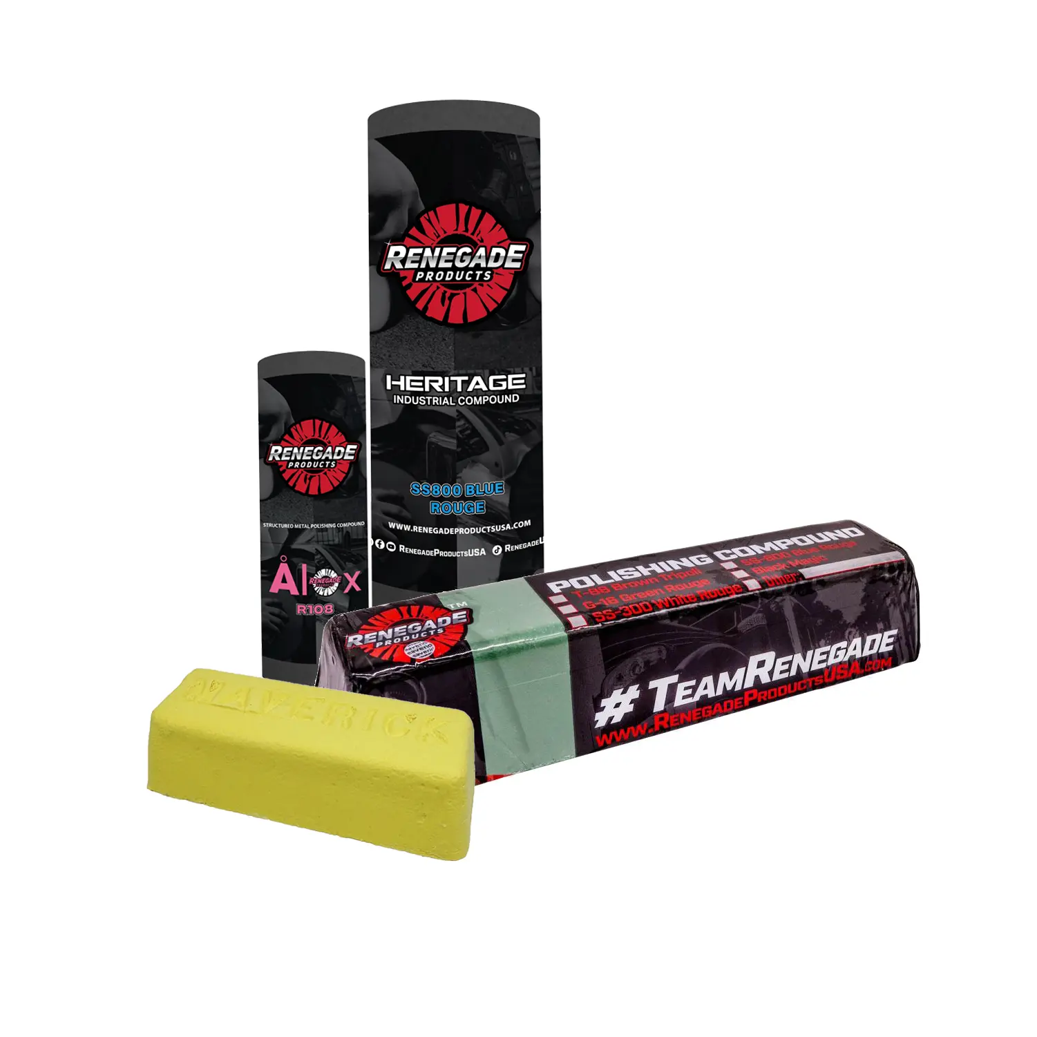 Renegade Products Coloring Metal Polishing Compound for Buffing Wheels – High Shine Finish for Aluminum & Stainless Steel, Bars & Tubes