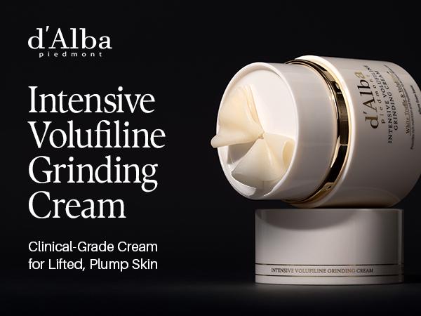 [OFFICIAL d'Alba] White Truffle Intensive Volufiline Grinding Cream - Skin Firming Vegan Collagen Cream & Moisturizer (1.58 fl oz) Hydrating Moisture