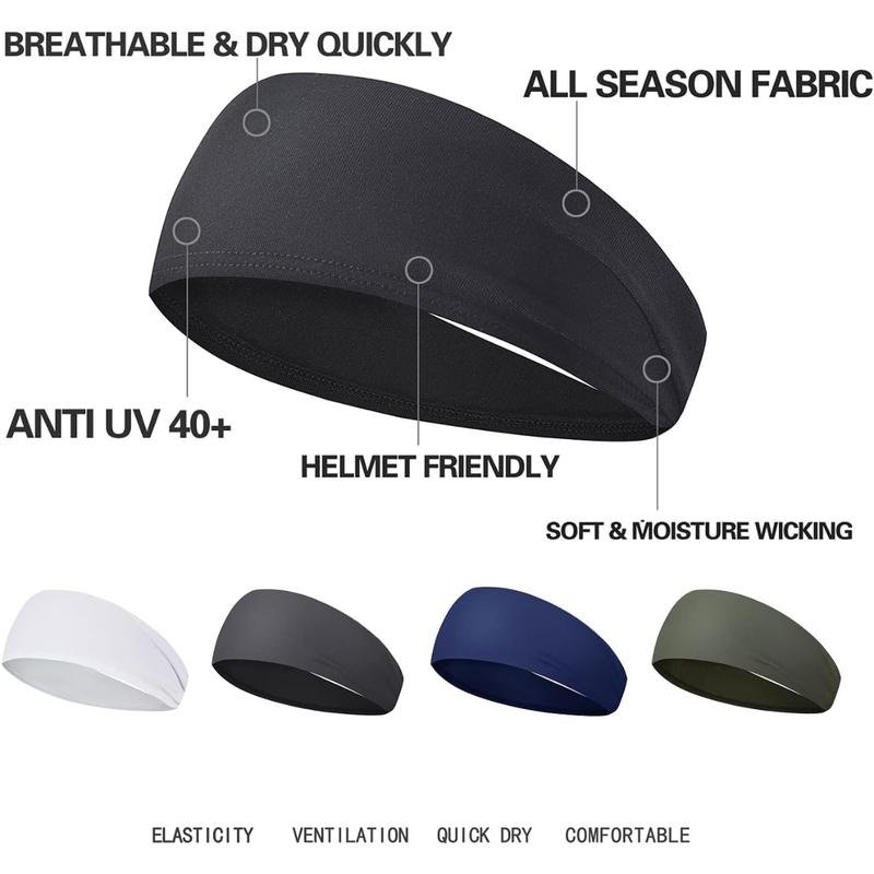 Mens Running Headband,5Pack,Mens Sweatband Sports Headband for Running,Cycling,Basketball,Yoga,Fitness Workout Stretchy Unisex Hairband