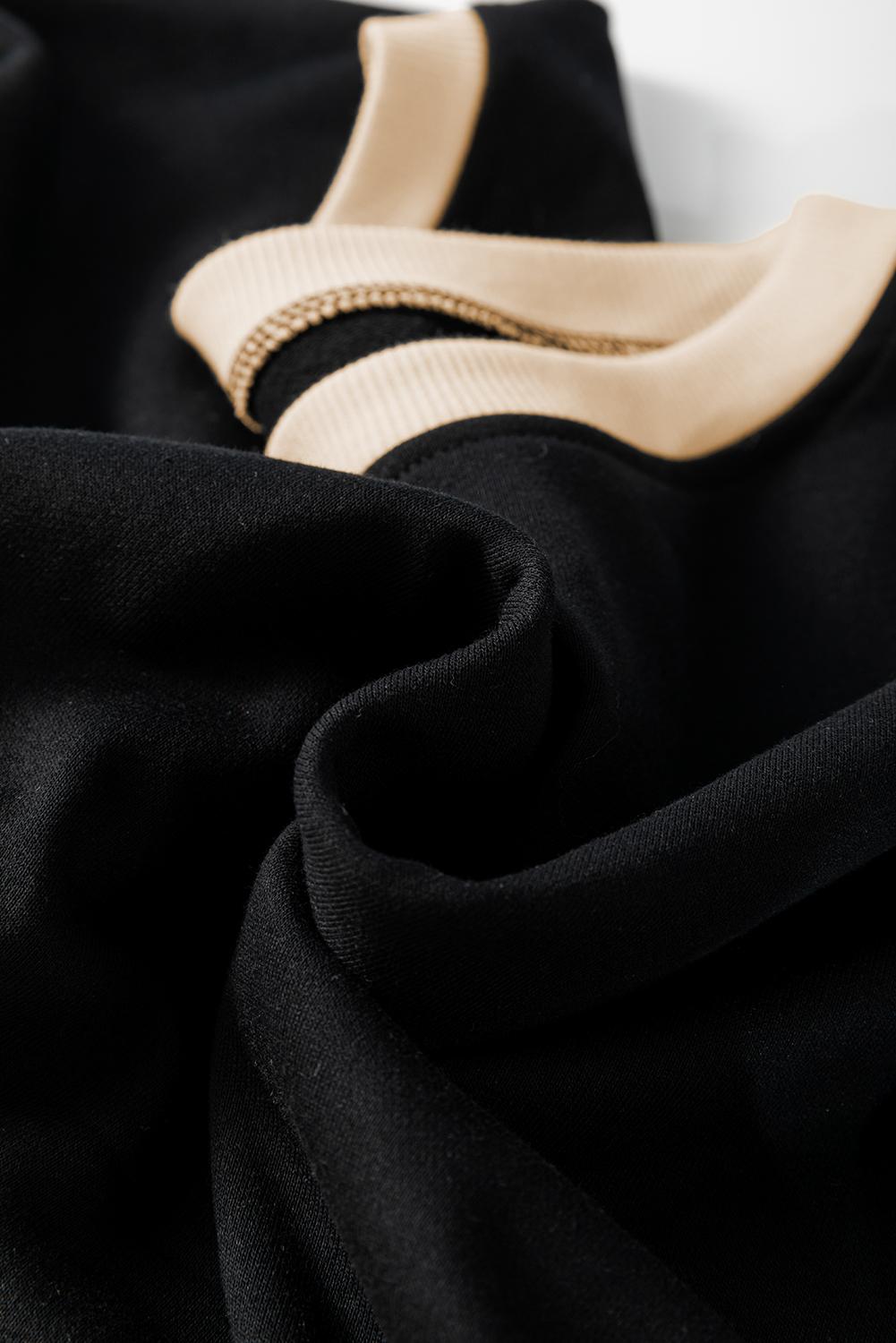 Mntaor Women's Contrast Loose Winteroutfit Long Sleeve Pullover and Lace-Up Waist Skort Set-Comfortable Fit for Chic Occasions Womenswear Outfit