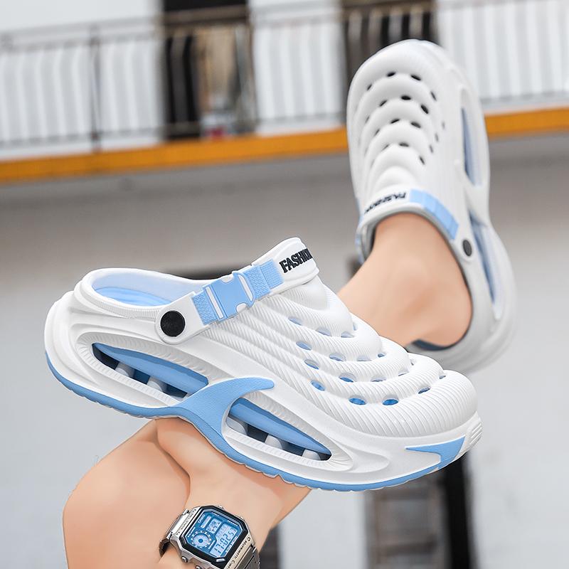 Summer Men's Clogs Outdoor Thick Sole Non-Slip Odor Resistant Durable Quick Drying Soft Beach Sandals