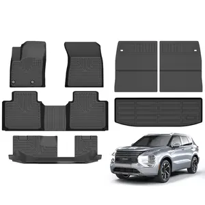 COLANAT 3-Row Floor Mats & Cargo Liner Set for Mitsubishi Outlander 2022-2025 (Gas Only - Not PHEV), Precision-Fit All-Weather 3D Scanned Heavy-Duty Waterproof High Edge Protection SUV Cars Accessories