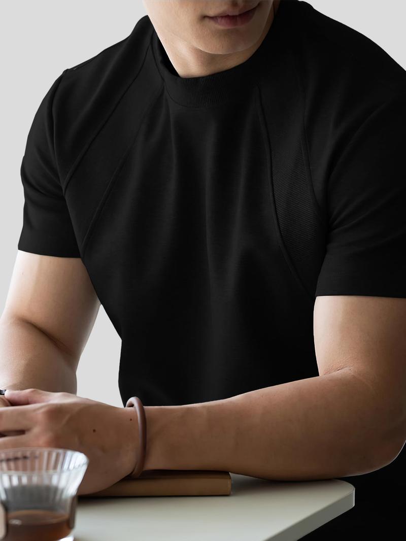 Fioboc Men's Weekend Performance Crew Neck Tee - Streetwear Casual Basic Short Sleeve Top