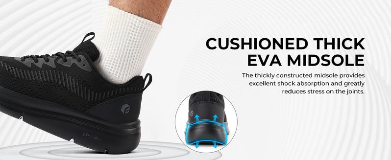 FitVille Men's Walking Shoes Wide Width, Comfortable Orthopedic Sneakers Lightweight Tennis Shoes Gym Workout Sneakers for Plantar Fasciitis - Cloud Wanderer V20 Breathable   mens shoes Flexible Sports olukai slippers Outdoorfun Fathersdaygift