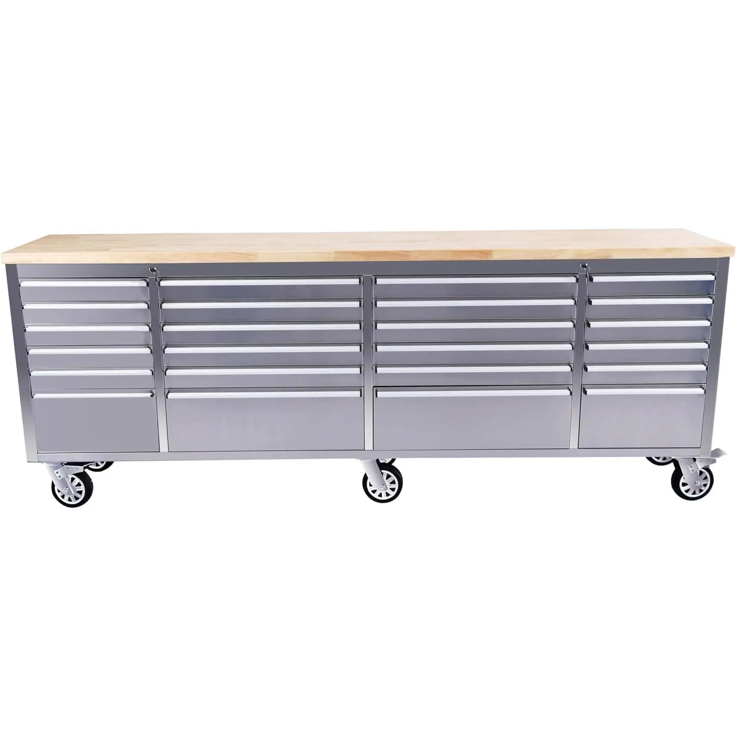 GARVEE 96" Tool Chest, Heavy-Duty Rolling 24-Drawer Professional Mobile Tool Cabinet with Lock & Key, Drawer Liners & 6" Casters for Garage, Workshop or Auto Shop Storage