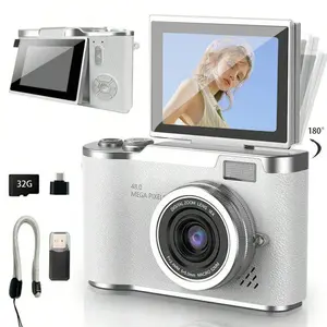 Digital camera cover flip LK007 48MP CCD Digital Camera with 2.4” Rotating Screen, Compact Design, Christmas Gift Idea  pictures