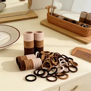 10pcs solid no crease elastic ties, soft skin-friendly no pull hair bands for kids adults