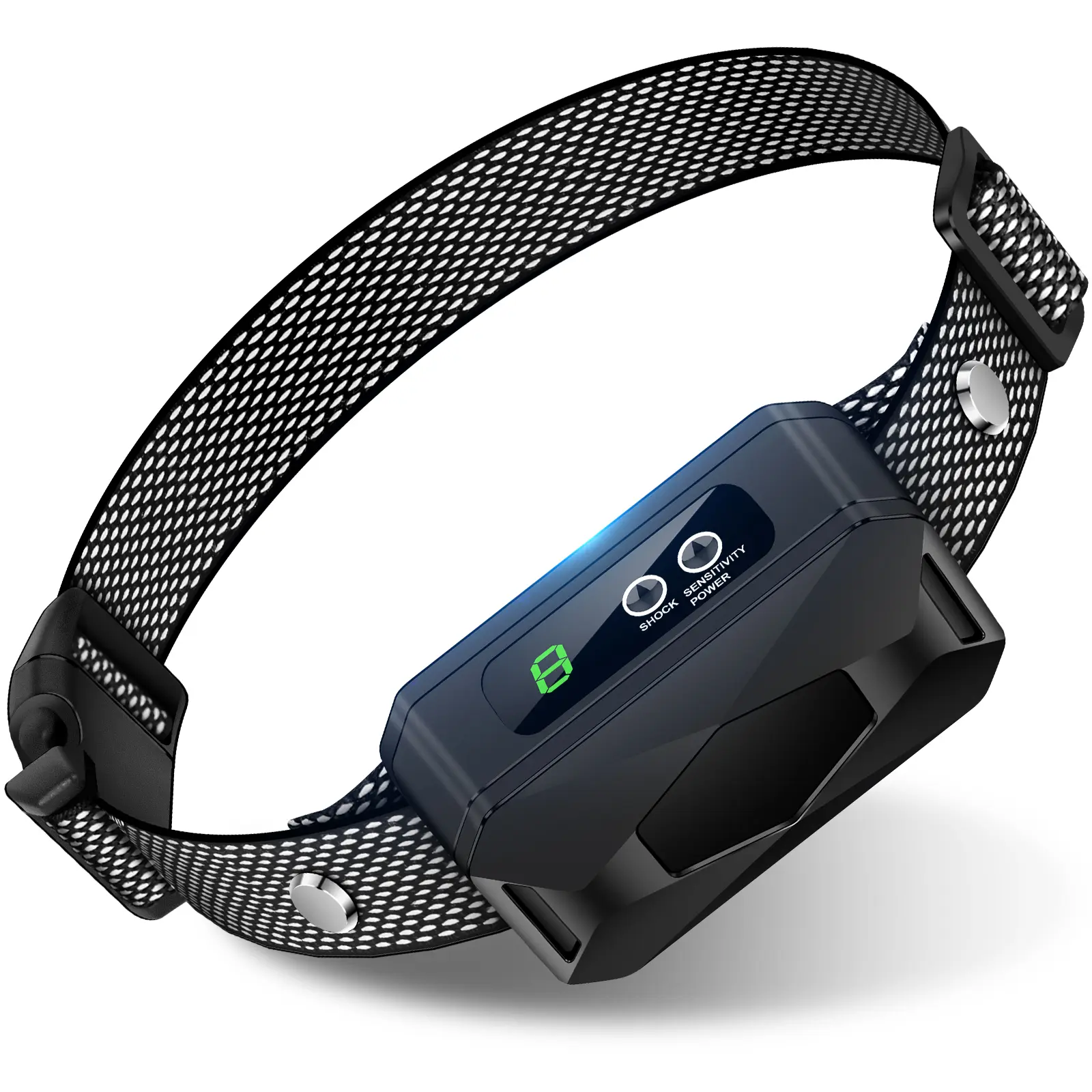 Rechargeable Anti-Barking Dog Training Collar for Small, Medium, Large Dogs - Neck Collar with 5 Sensitivity Modes, Level 0: No Shock, Beep, Vibration, Whistle Stopper, Silicone Contacts Comfy, Rechargeable Battery, Harness (Black), Abs, Barking Stopper