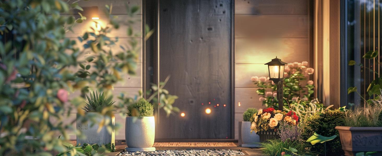 Hoodink 1/2 Pcs Solar Post Light With Planter, Room Decor For Easter Wedding Decorations, Black Post Light, 2 In 1 Outdoor Solar Post Light For Porch Front Door Patio Roadside Decoration