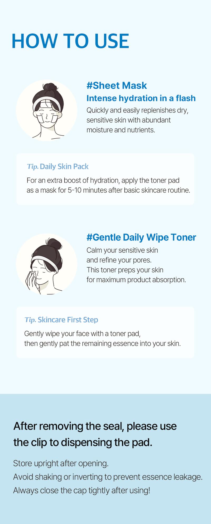 [mixsoon Official Shop] Hyaluronic Acid Toner Pad 6.08 fl.oz / 180ml / 80 Sheets -  Deep Hydration Toner Pads, Korean Skincare for Glass Skin