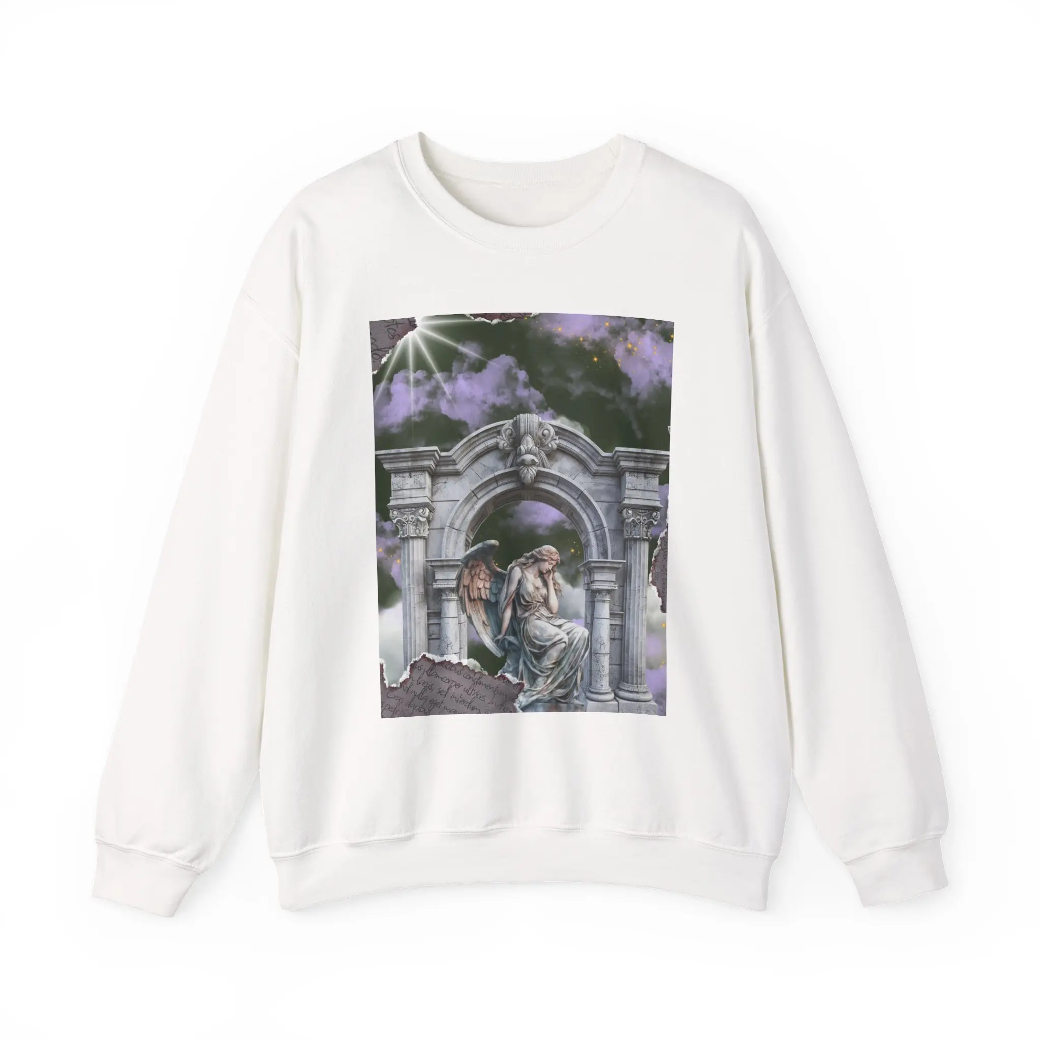 Angel Guardian Crewneck Sweatshirt, Cozy Unisex Sweatshirt, Ethereal Art Apparel, Gift for Art Lovers, Casual Trendy Wear Fabric Fashion