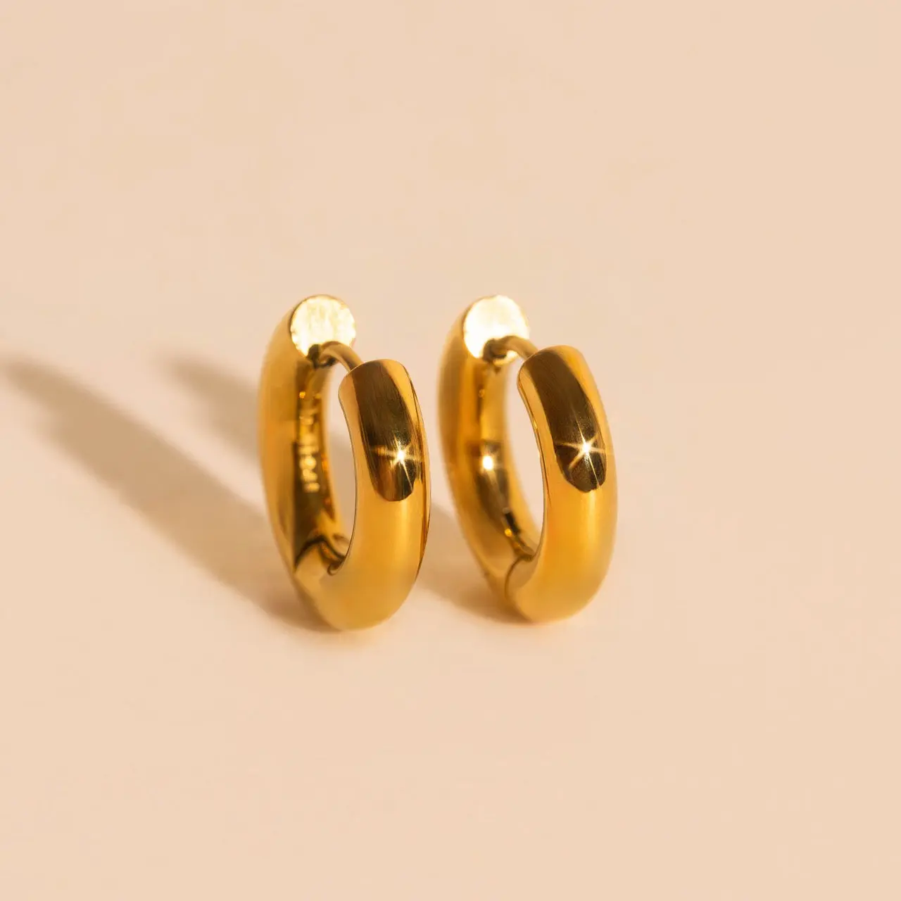 Chunky Rounded Huggie Hoop Earrings Chunky Rounded Huggie Hoop Earrings