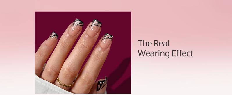 BTArtboxnails x LongHairPrettyNails press on nails Square Almond Oval and Stiletto press on nails with 5 desgins,32 pcs Each