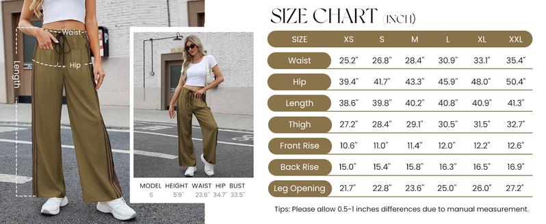 Tanming Womenswear Streetwear Stripe Straight Cut Barrel Leg Parachute Cargo Pants Y2K Elasticated Waistband Soft Wide Leg Pants with Pockets Casual Sweatpants for Hyrox