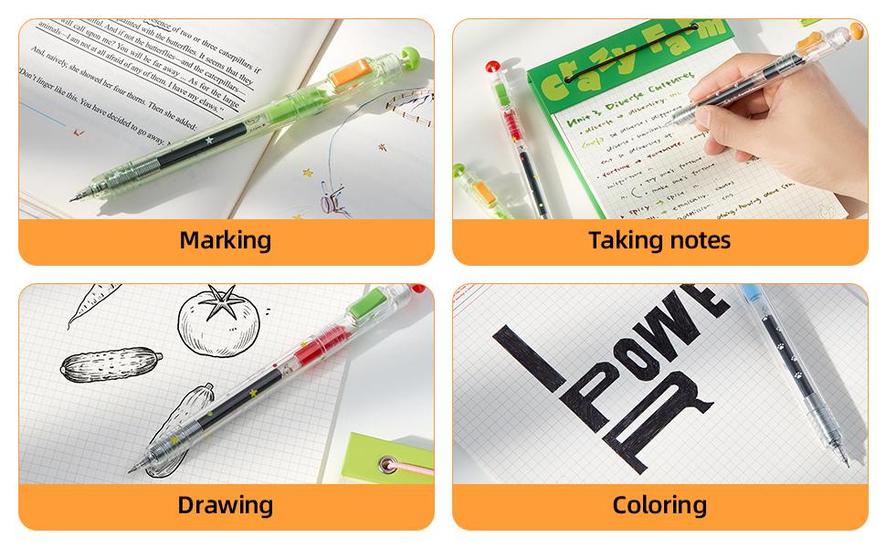 EpenGo Fidget Click Pen - Retractable 0.5mm Quick Dry Gel Ink Fine Tip Unique Pen, Built-In Joystick Stress Relief Toy, Cute Aesthetic Stationery Writing Tool for Back to School Shopping, College School Supplies, Mini Gifts