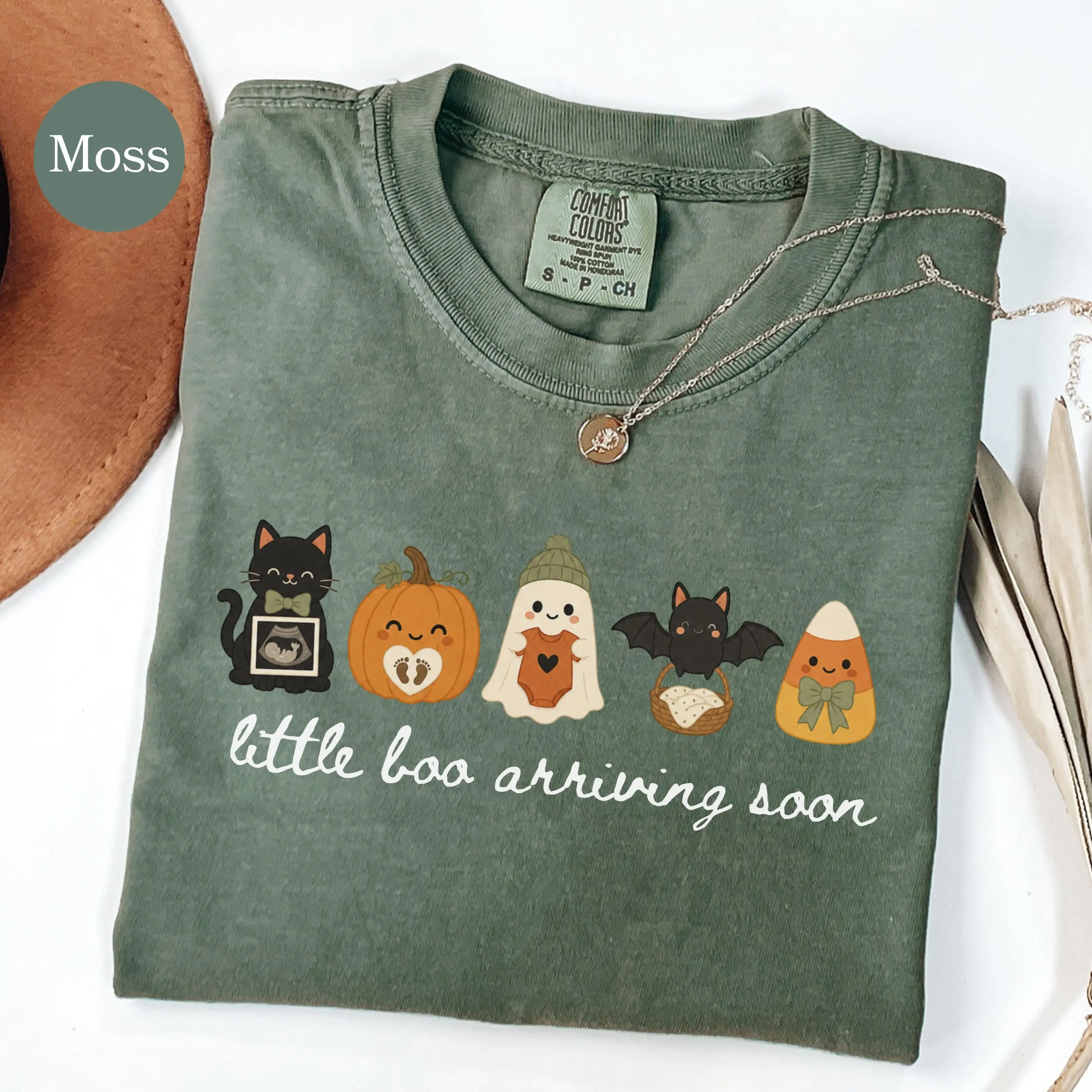 Comfort Colors Halloween Pregnancy Announcement Shirt, Cute Baby Reveal Tee, Spooky Maternity Shirt, Pumpkin Baby Bump Gift, October Mom To Be Shirt