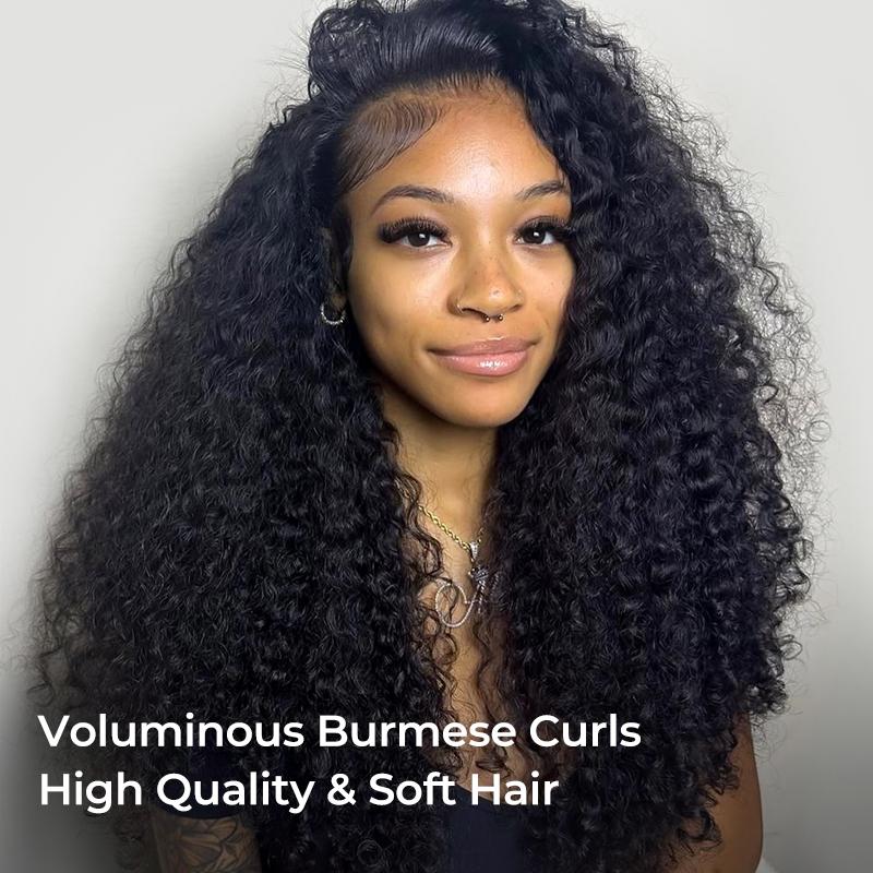 [Burmese Curly] West Kiss Glueless Reddish Brown Burmese Curly 7x5 Lace Closure Wigs Human Hair Pre Cut Pre Plucked with Natural Hairline FebruaryFaves