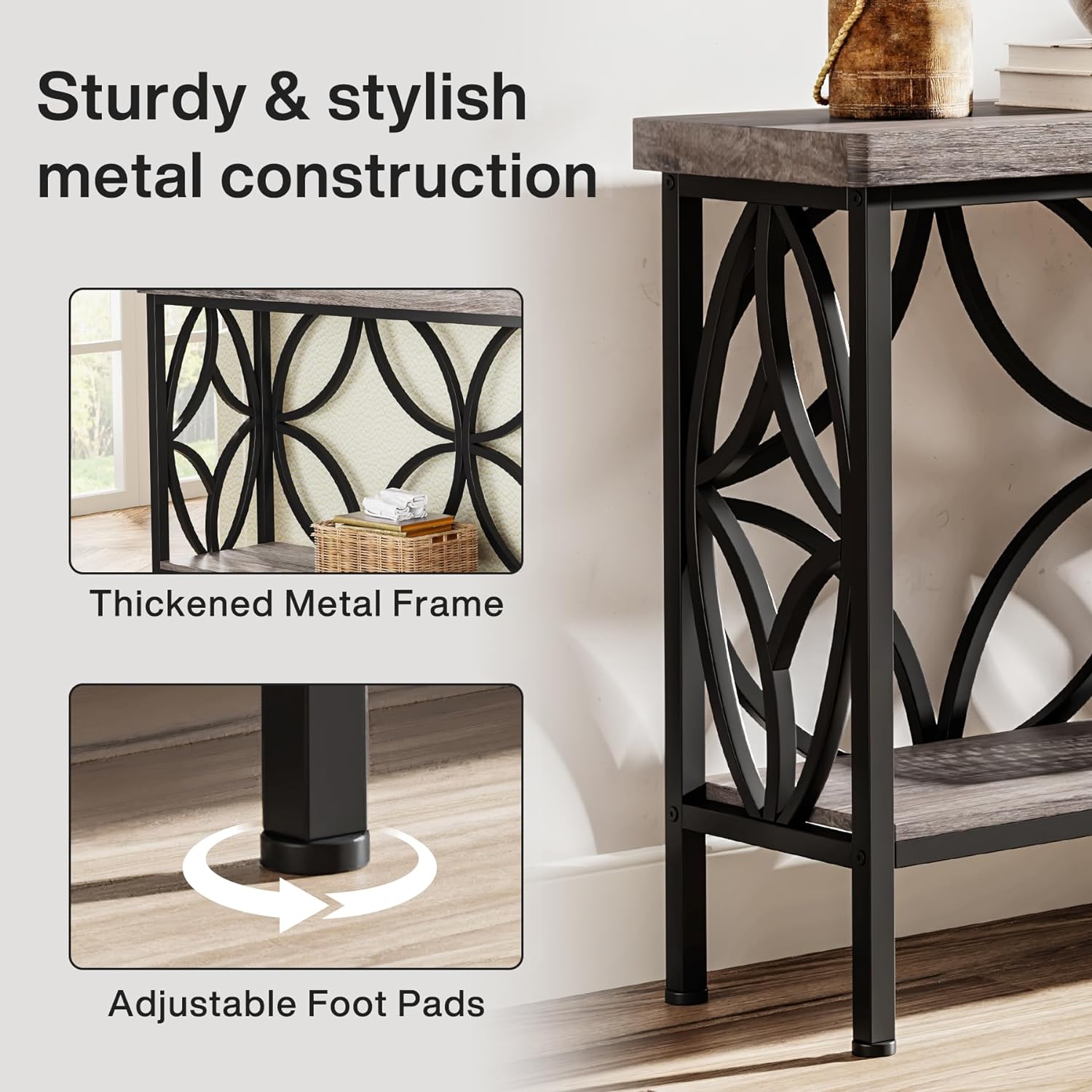 Tribesigns 70.9-Inch Narrow Sofa Table with Storage for Entryway, Living Room, Foyer