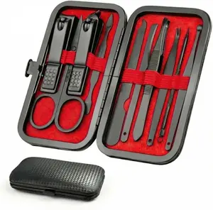 Nail Clippers Set and Manicure Set - Professional Stainless Steel Nail Kit, Manicure Kit, Nail Care Kit with Travel Case, File, Tweezers, Grooming Kit - Ideal Gift for Women and Men (10PCS) by OKOM