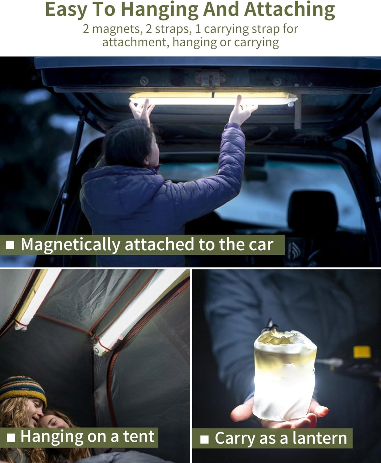 BougeRV  Inflatable Solar Camping Lantern,USB Rechargeable,4 Lighting Modes,IP66 Waterproof,Portable and Lightweight Tent Light