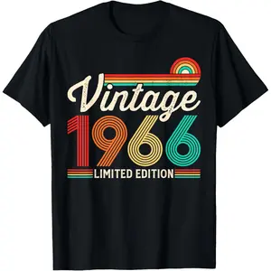60 Years Old Vintage 1966 Limited Edition 60th Birthday Casual Short Sleeve Cotton T-Shirt