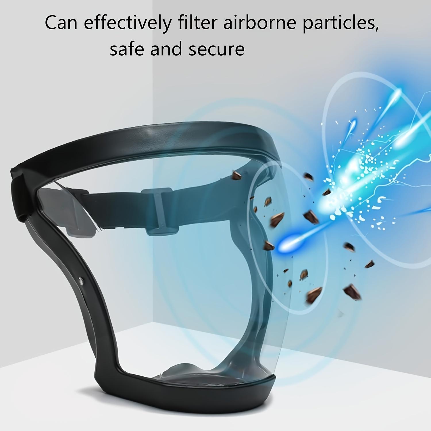 Transparent Visor - Adjustable Full-Face Protective Shield - Durable Plastic Safety Mask - Heat & Impact Resistant for Work, Kitchen, and Outdoor Use with Easy Drawstring Closure Transparent Visor - Adjustable Full-Face Protective Shield - Durable Plastic Safety Mask - Heat & Impact Resistant for Work, Kitchen, and Outdoor Use with Easy Drawstring Closure