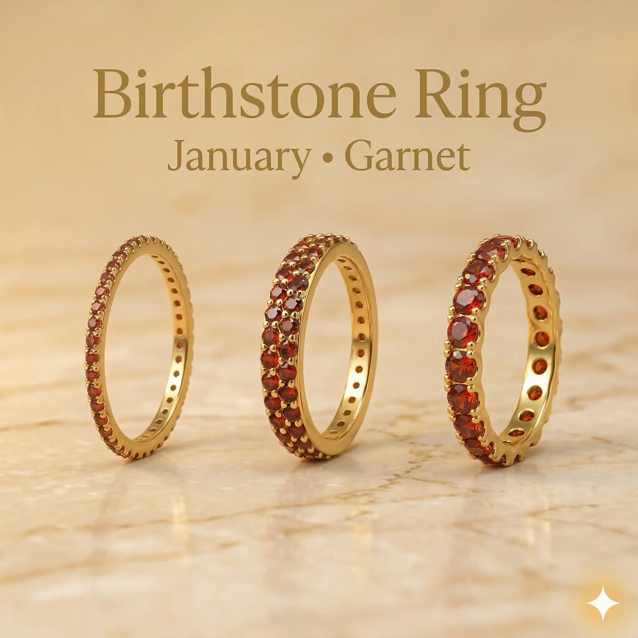 Elegant Fashion Rings for Women, January Garnet Stackable Birthstone Ring, Costume Jewelry Accessory, Stackable Birth Stone Ring