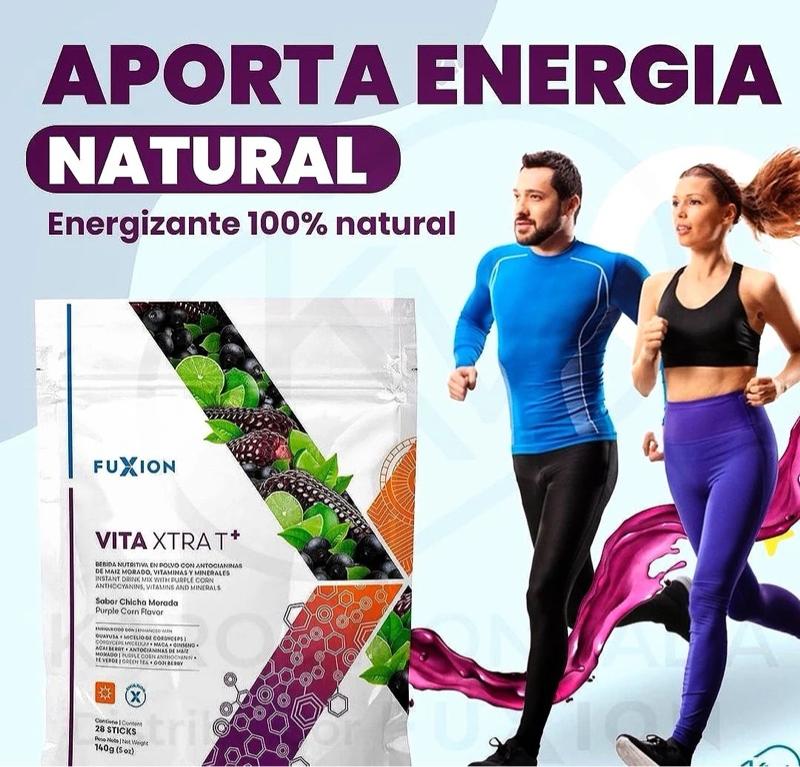 FuXion Vita Xtra T - Fast Acting Energizing Herbal Tea - Energy Boost Powder - Natural Vitality Support - 28 Sticks Beverage Vitamin Drink Flavor