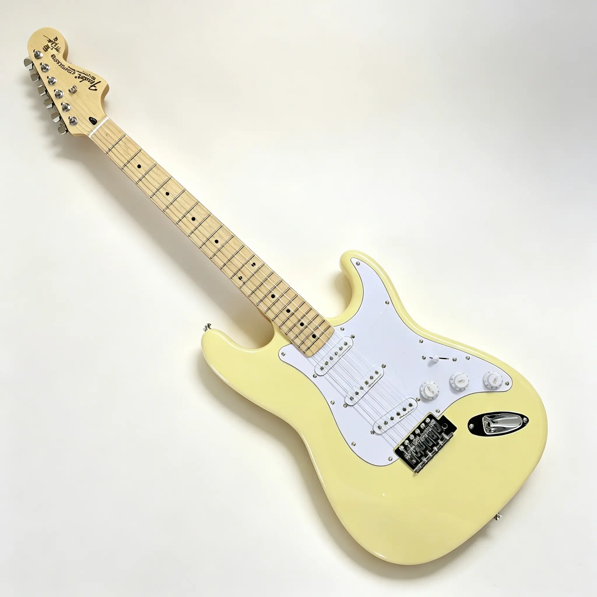 ST Electric Guitar - Buttery Yellow Finish, Maple Body, Maple Neck & Fretboard, SSS Pickup, Chrome Hardware, 21 Frets, Stratocaster Shape Guitars & Gear Accessories, Enhances Stage Presence, Enables Comfortable Play Sessions, Modern, Classic Finish, Solid