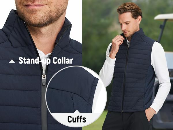 MAELREG Mens Lightweight Puffer Vest Water-Resistant Winter Outerwear Full Zip Sleeveless Jacket for Outdoor Golf