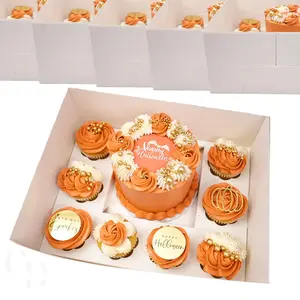 Chaney Depot LLC Bento Cake and Cupcake Box, 8 Cupcake Cavity Space and 1 4-5 Inch Cake Slot
