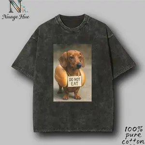 Funny Dog Washed T-shirt T-shirt, Vintage Do Not Eat Tee, Retro Graphic Dog X Hotdog Shirt, Dog Gift Tee, Unisex