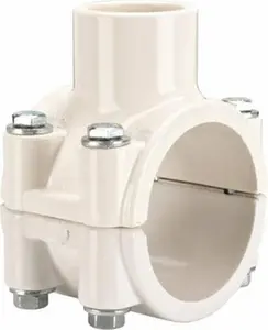 Value Collection PVC Plastic Clamp-On Pipe Saddle, 2 x 1" Size, EPDM O-Ring, Schedule 40, Pipe O.D. x Soc End Connections, Model 466E-249